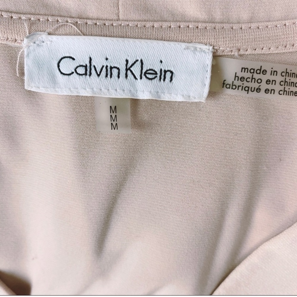 Calvin Klein V Neck Blouse Front Plank Size M Rose Pale - Picture 6 of 6
